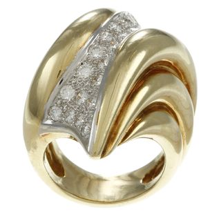 18k Yellow Gold 1 4/5ct TDW Diamond Estate Cocktail Ring (I J, SI1 SI2) Estate and Vintage Rings