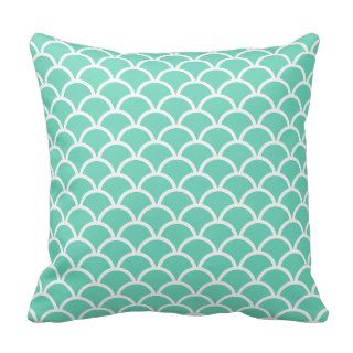 Mint Scallop Pattern Pillows