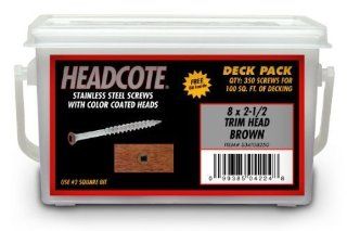 Headcote Flat Head Screws   #10 x 2 1/2"   #31 Tan Gray   350 pc. Deck Pack   305 Stainless Steel