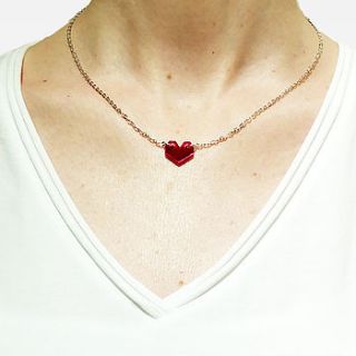 cherish love heart necklace by go jewellery