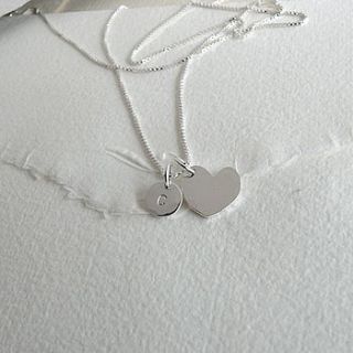 personalised initial heart necklace by vanessa plana