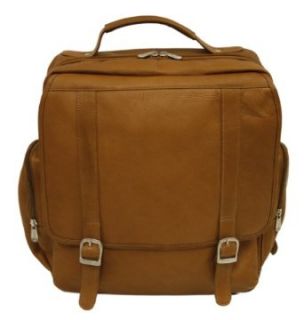 Piel Leather Vertical Computer Backpack, Saddle, One Size Clothing