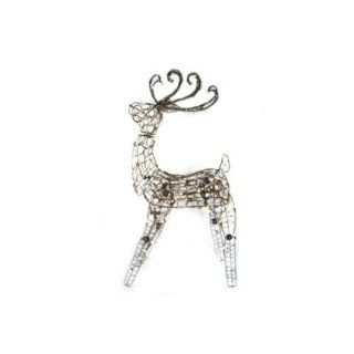 48" Lighted Brown Grapevine Multi Posing Deer Christmas Yard Art Decoration   Lighted Reindeer