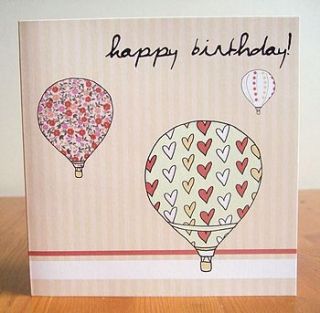 hot air balloons birthday card by greetings cards by natalie turner