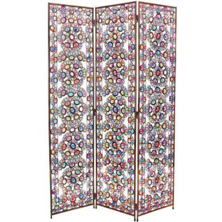 67.75 x 46.5 Tall Winter and Spring Jeweled 3 Panel Room Divider