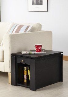 Enitial Lab Benson 1 Drawer Nesting End Table/Nightstand, Black  