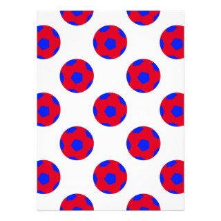 Red and Blue Soccer Ball Pattern Custom Invites