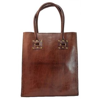 classic leather tote by ismad london