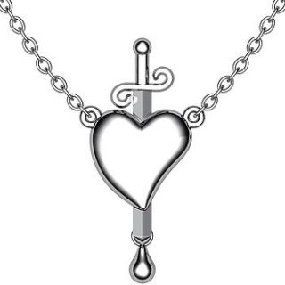 heart and dagger pendant by flawless jewellery