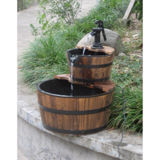 Two-Tiered Wooden Fountain, Model# DSL-2211  Lawn Ornaments   Fountains