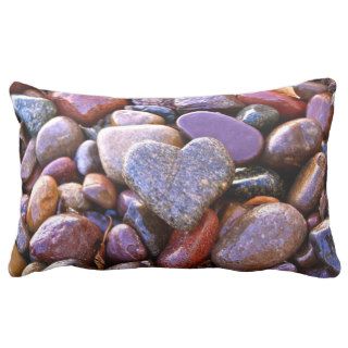 River Rock Heart, Lumbar pillow, w/Scripture Verse