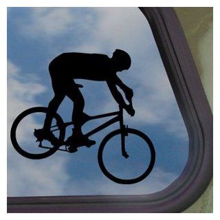 Mountain Bike Biker Black Decal Bicycle Window Sticker   Automotive Decals