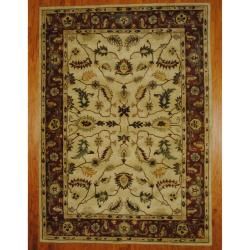 Indo Hand tufted Mahal Ivory/ Rust Wool Rug (7'10 x 10'8) 7x9   10x14 Rugs