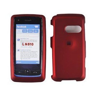 Red Rubberized Hard Protector Case for LG Rumor Touch LN510 Cell Phones & Accessories