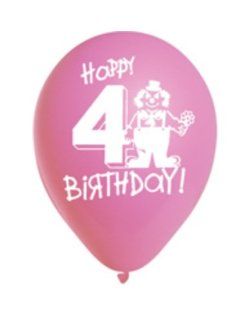Happy 4th Birthday Assorted 12" Pastel Balloons   6pk Toys & Games