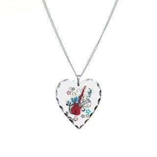 Necklace Heart Charm Rock Guitar Music Artsmith Inc Jewelry