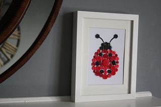 ladybird button art by vintage touch