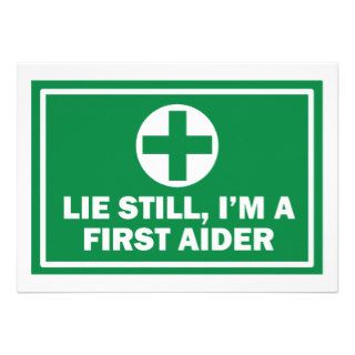 Lie Still, I'm A First Aider Funny Party Invite