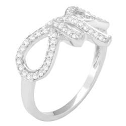 Sterling Silver 1/4ct TDW Diamond Bow Fashion Ring (H I, I3) Diamond Rings