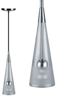 Lite Source LS 17971PS/CLR Conic Pendant Lamp, Polished Steel with Clear Glass Shade   Ceiling Pendant Fixtures  