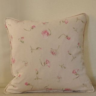 sweet pea and daisy piped cushion cover by hollyhock