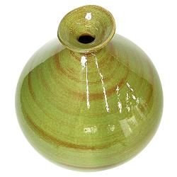 Ceramic Spun Bamboo Style Bulb Design Flower Vase   Green (Thailand) Vases