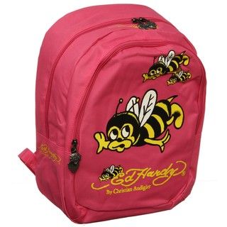 Ed Hardy Pink Bee 'Misha' 16 inch Backpack Ed Hardy Fabric Backpacks