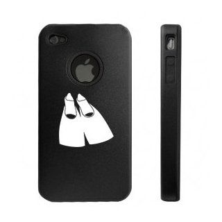 Apple iPhone 4 4S 4 Black D3136 Aluminum & Silicone Case Cover Flippers Cell Phones & Accessories