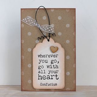 'wherever you go…' card and keepsake by ella creative