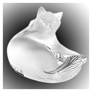 LALIQUE Crystal Happy Cat Figurine   Collectible Figurines