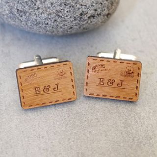 personalised postcard cufflinks by maria allen boutique