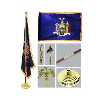 New York 3ft x 5ft Flag Flagpole Base and Tassel  Patio, Lawn & Garden