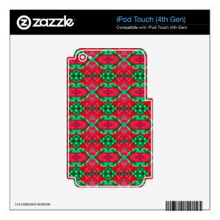 Pink and Green Watermelon Hexagon Pattern Skin For iPod Touch 4G