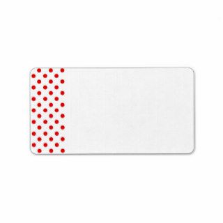 Red and White Polka Dots Pattern Custom Address Label