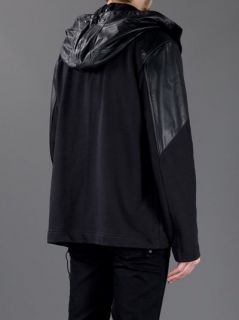 Y 3 Hooded Leather Jersey Jacket