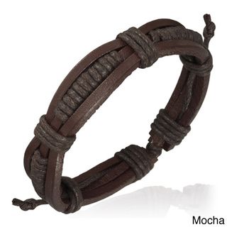 Genuine Leather Brown 'Unity' Bracelet Men's Bracelets
