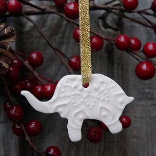 porcelain elephant christmas decoration by melisa dora