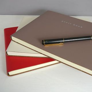 contemporary leather guest book by deservedly so