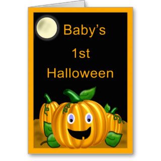 Baby's 1st Halloween Card   Funny Jack O Lantern