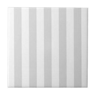 Classic Light Gray and White Stripe Pattern Ceramic Tile