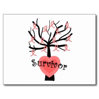 Breast Cancer Survivor Gifts  Unique Tree Design Postcard