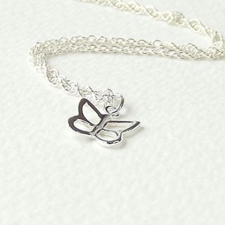 sterling silver butterfly necklace by silversynergy