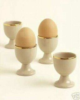 Martha Stewart by Mail Wedgwood Drabware Gilded Traditional Egg Cup, Set of 4 Dinnerware Kitchen & Dining