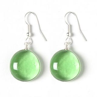 retro glass earrings lime by float jewellery