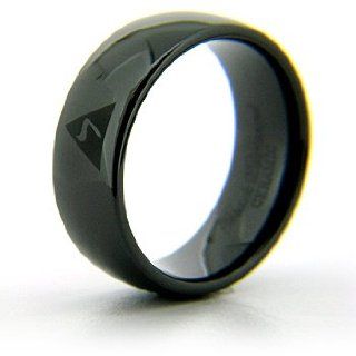 8mm Domed Black Ceramic Scottish Rite Ring Jewelry Products Jewelry