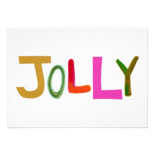 Jolly happy fun lively funny colorful word art invitations