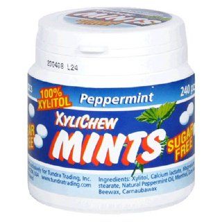 XyliChew Sugar Free Mints, Peppermint, 240 Count Jars (Pack of 2)  Breath Mints  Grocery & Gourmet Food