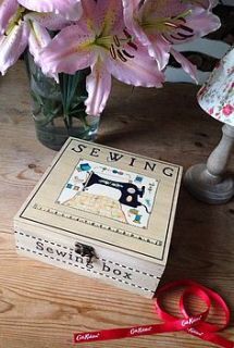 wooden sewing box by the hiding place