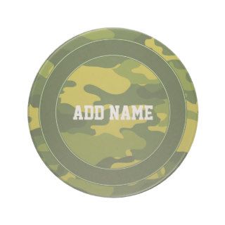 Camo pattern with area for personalization beverage coasters
