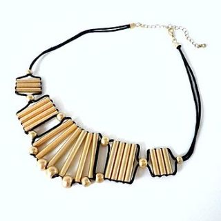 gold bead necklace by cherry & joy